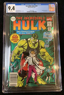 Buy Incredible Hulk #393, Newsstand Edition, CGC 9.4, May 1992, Green Foil Cover • 54.35£