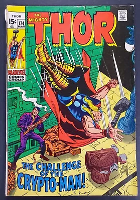 Buy Thor #174 1st Appearance Of Crypto-Man Marvel Comics 1970 • 7.78£