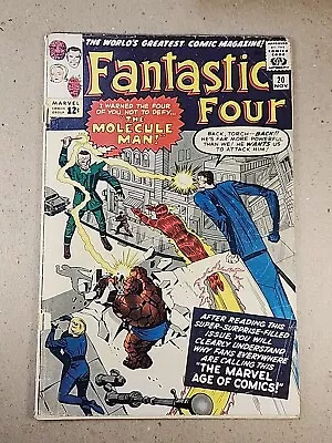 Buy Fantastic Four #20 Origin & 1st App. Molecule Man Silver Age 1963 Detached Cover • 77.79£