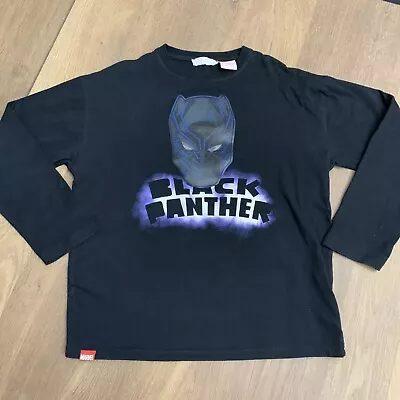 Buy Marvel Black Panther Long Sleeve Cotton T-shirt - Age 11 / 12 - Black • 4£