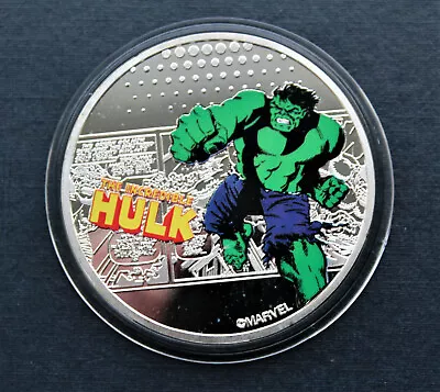 Buy Marvel Comics The Hulk Avengers Silver Plated 44mm Coin In Capsule • 4.99£
