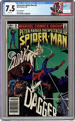 Buy Spectacular Spider-Man Peter Parker #64N CGC 7.5 Newsstand 1982 4014163013 • 93.19£