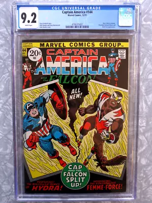 Buy Captain America #144 Marvel 1971 C.G.C. 9.2 1st App. Falcon's New Costume • 120.37£