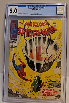 Buy Amazing Spider-Man #61 CGC 5.0 1968 1st Gwen Stacy Cover Kingpin App Stan Lee • 96.29£