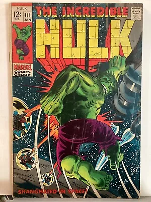 Buy Incredible Hulk #111 Marvel 1969 Stan Lee 1st Galaxy Master • 11.64£