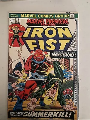 Buy MARVEL PREMIERE Featuring IRON FIST #24 1975  MONSTROID • 15.55£