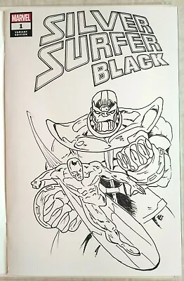 Buy Silver Surfer Black #1 Original Art Sketch Blank Variant Zanon 1st Print Thanos  • 19.99£