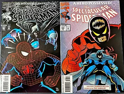Buy SPECTACULAR SPIDER-MAN #207 #208 NM THE SHROUD 2 PART STORY Marvel Comics 1993 • 2.99£