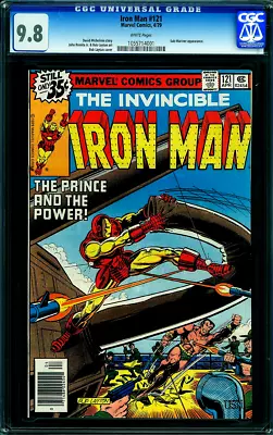 Buy IRON MAN 121 CGC 9.8 WP SUB-MARINER BATTLE COVER Bronze Age MARVEL COMICS 1980 • 191.81£