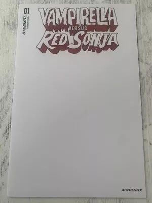 Buy Vampirella Vs Red Sonja 1 NM 1st Print Blank Variant 2022 Dynamite Authentix • 6.99£