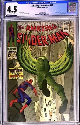 Buy CGC AMAZING SPIDER-MAN #48 1967 Marvel Comics CGC 4.5 VG+ • 97.24£