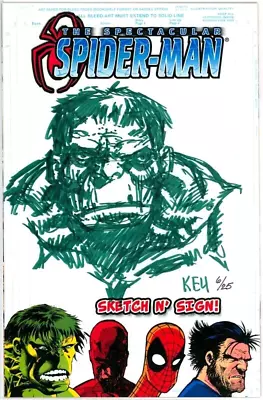 Buy Spectacular Spider-man #1 Jay Company Signed Remarked Keu Cha Hulk Sketch Coa • 59.95£