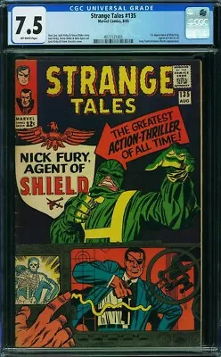 Buy Strange Tales 135 CGC 7.5 KEY Marvel Comic 1st Appearance Nick Fury Agent SHIELD • 286.57£