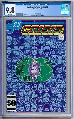Buy Crisis On Infinite Earths 5 CGC Graded 9.8 NM/MT DC Comics 1985 • 69.86£