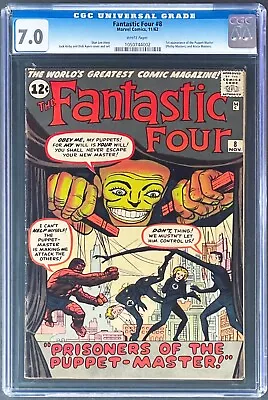 Buy FANTASTIC FOUR 8 UNPRESSED CGC 7.0 WHITE PAGES 💎 1st ALICIA MASTER 11/62 • 928.05£