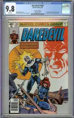 Buy Daredevil #160 Cgc 9.8 White Pages // Bullseye/black Widow App Newsstand Ed 1979 • 256.28£