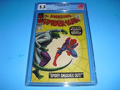 Buy Amazing Spider-Man #45 CGC 5.5 W/ OW Pages 1967! Marvel 3rd App Lizard Fine FN • 93.19£