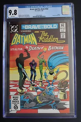 Buy Brave And The Bold #183 Ed Nigma RIDDLER 1982 Chess Nemesis DEATH Batman CGC 9.8 • 154.82£
