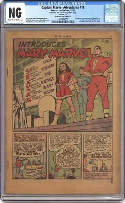 Buy Captain Marvel Adventures (1941-1953 Fawcett) 18 CGC Coverless/Incomplete  • 267.93£