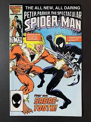 Buy Spectacular Spider-man #116 *high Grade!* (1986)  Sabretooth!  Lots Of Pics! • 10.06£