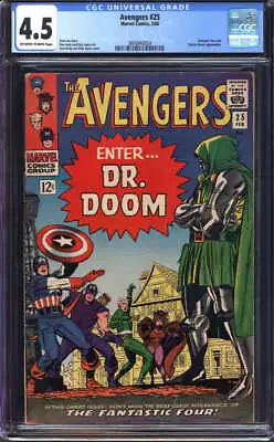 Buy Avengers #25 Cgc 4.5 Ow/wh Pages // Fantastic Four + Doctor Doom App 1966 • 132.02£