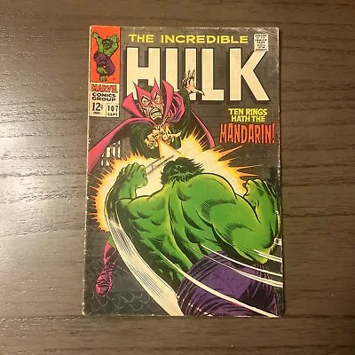 Buy Incredible Hulk 107 The Mandarin Marvel Comics MCU 1968 • 38.83£