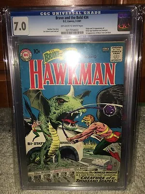 Buy Brave And The Bold #34 CGC 7.0 DC 1961 1st Silver Hawkman! JLA! E11 213 Cm Clean • 1,549.33£