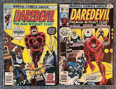 Buy DAREDEVIL #141 + 146 3RD BULLSEYE APP.  Marvel Comics 1977 - VF- • 38.82£