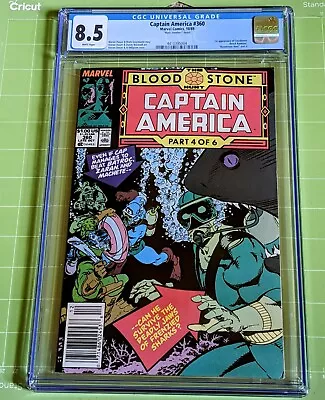 Buy Captain America #360 CGC 8.5/VF+ WP 1989 Mark Jeweler's Insert 1st Crossbones • 57.47£