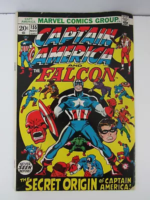 Buy Marvel Comics Captain America & The Falcon No.155 November 1972 (Pg115D) • 15.53£