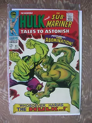 Buy Tales To Astonish  #91  FN-  1st Appearance Of The Abomination On Cover • 58.25£