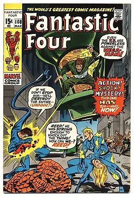 Buy FANTASTIC FOUR #108 VG, Stan Lee, Jack Kirby, Marvel Comics 1971 Stock Image • 9.32£