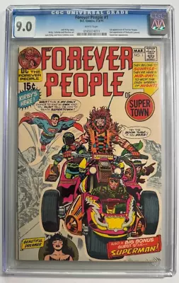 Buy FOREVER PEOPLE #1 KEY 1st Full Appearance DARKSEID Kirby DC (1971) CGC 9.0 • 232.97£