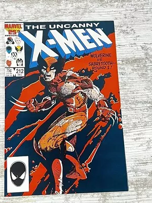 Buy Marvel Uncanny X-Men #212 1986 VF/NM 1st Battle Between Wolverine & Sabretooth • 19.41£
