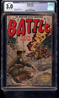 Buy Battle 57 CGC 3.0 Dick Ayers Oaul Reinam John Romita And Joe Sinnott Art 1958 • 27.17£