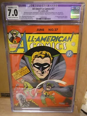 Buy Dc Comics All American 27  1941 CGC 7.0 Green Lantern 1st App Dolby Dickles • 1,379.99£