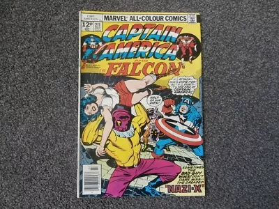 Buy Captain America And The Falcon. Issue No. 211. From July 1977. A Marvel Comic. • 1.40£