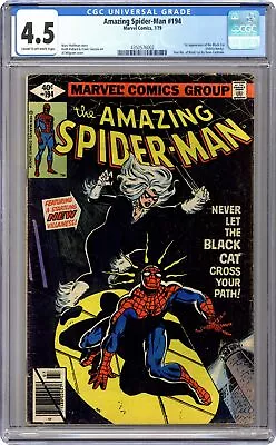 Buy Amazing Spider-Man 194D Direct Variant CGC 4.5 1979 4350576002 1st Black Cat • 225.22£