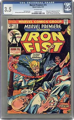 Buy Marvel Premiere #15 CGC 3.5 1974 0260171005 1st App. And Origin Iron Fist • 112.61£