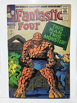 Buy Fantastic Four 51 1966 Intro Of Negative Zone 2nd App Wyatt Wingfoot Silver Age • 85.43£