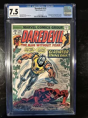 Buy Daredevil #113 CGC 7.5 (Marvel 1974)  1st Death-Stalker!  Gladiator & Man-Thing! • 50.48£