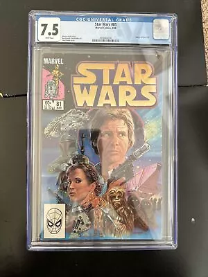 Buy Star Wars #81 CGC 7.5 VF- Marvel Bob Fett White Pages Han Solo Princess LEia • 38.82£