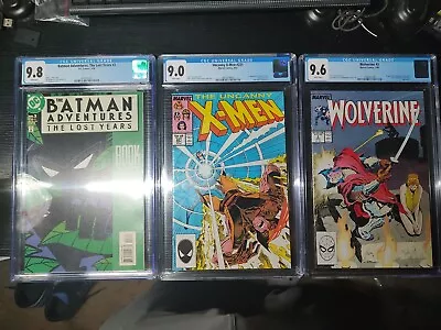 Buy CGC Graded Lot (3) Uncanny X-Men #221 (9.0), Wolverine #3 (9.6),Batman Adv (9.8) • 128.13£