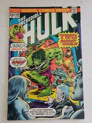 Buy Marvel Comics Group The Incredible Hulk, No.'s 190 & 196 **FREE SHIPPING** • 15.53£