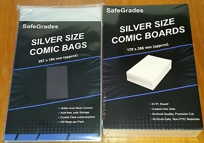 Buy 100 X REGULAR  BACKING ( BOARDS AND BAGS ) COMIC CONCEPT SILVER AGE SIZE • 14.99£