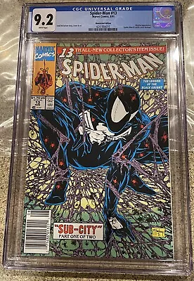 Buy Spider-Man #13 CGC 9.2 NEWSSTAND 8/1991 Marvel Todd Mcfarlane Classic Cover • 45.86£