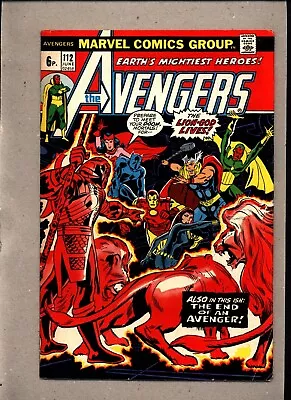 Buy Avengers #112_june 1973_fine Minus_ The Lion-god Lives _bronze Age Marvel_uk! • 0.99£