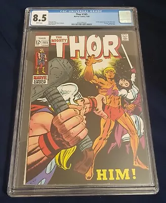 Buy Marvel Comics THOR #165 - CGC 8.5 White Page - HIM (WARLOCK) 1ST FULL APP GOTG3! • 368.89£