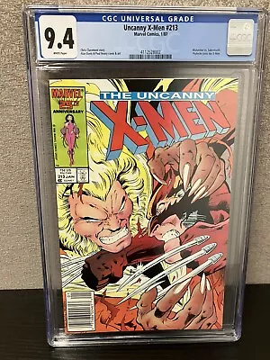 Buy Marvel Uncanny X-men 213 Cgc 9.4 Newsstand Wolverine V Sabretooth Deadpool MCU • 77.65£
