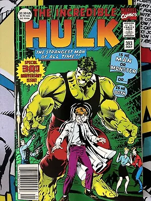Buy The Incredible Hulk #393 1992 Newsstand Edition Marvel Comic Book Foil Cover • 12£